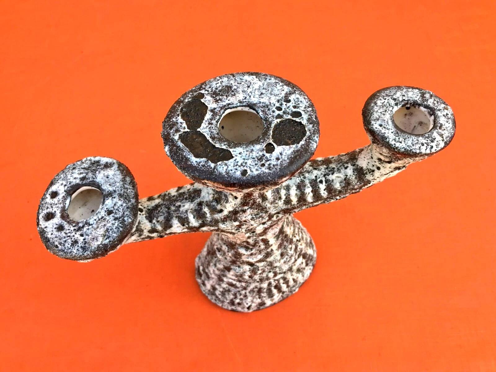 1960s Pair of Ceramic Candlesticks