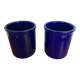 Pair of emile henry blue ceramic coolers vintage tableware