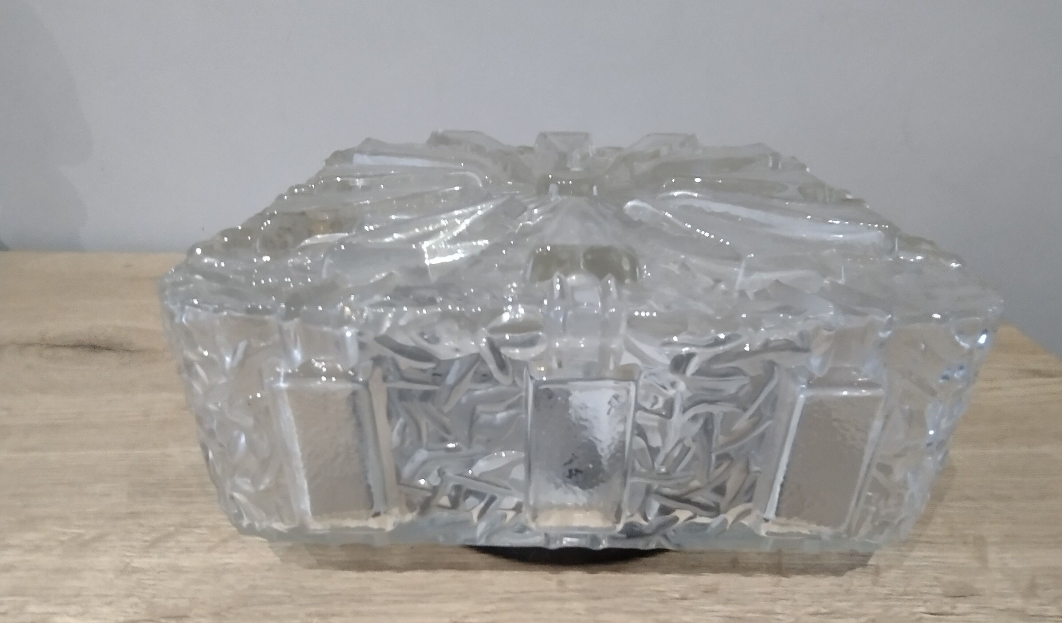 Ceiling lamp / vintage wall lamp xl in molded glass