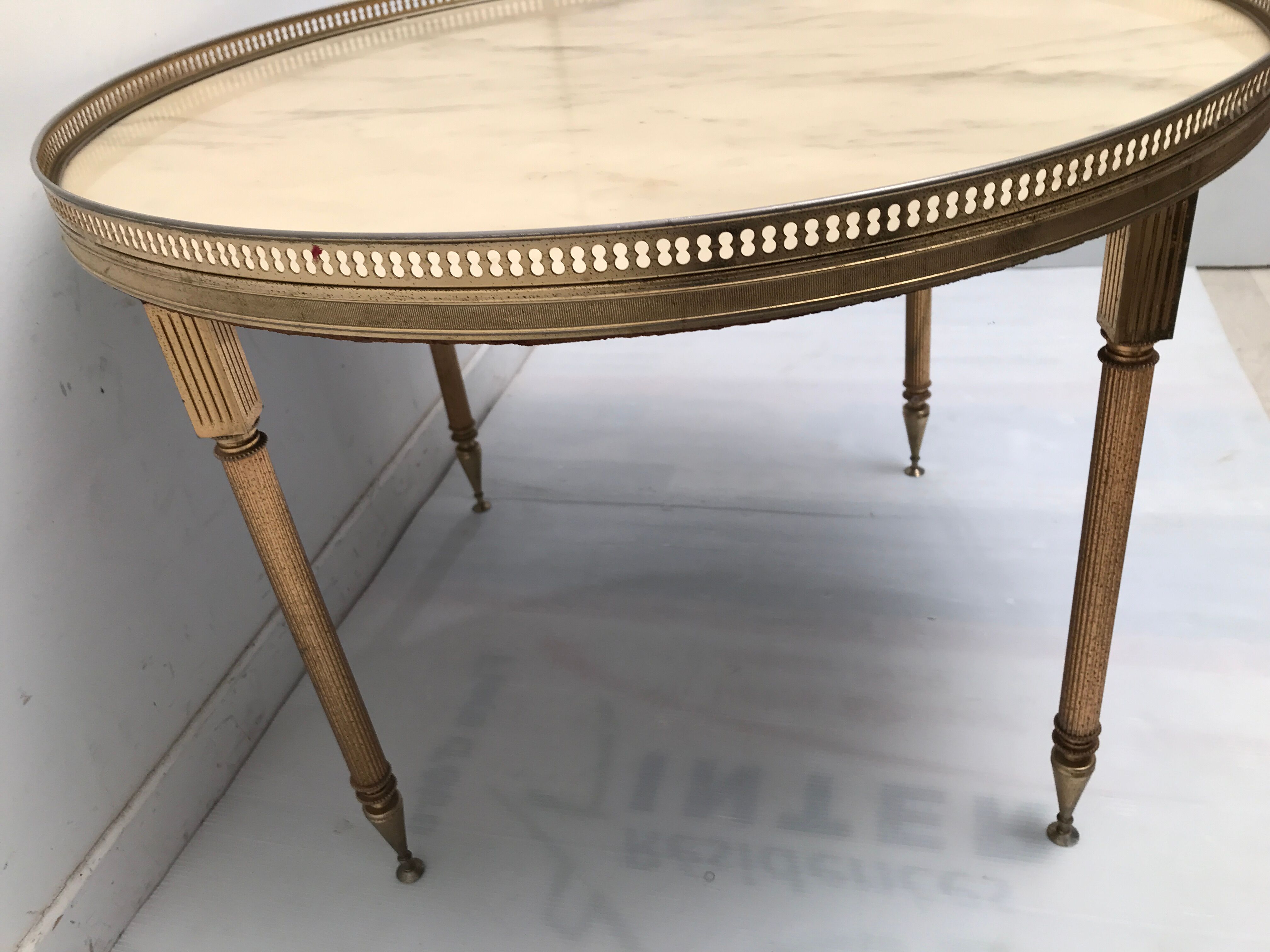 Brass and marble coffee table 60s