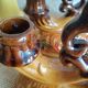 Pair of double barbotine candlesticks - vintage