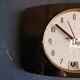 Vintage formica clock rectangular silent wall pendulum "Black transistor flash"