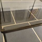 Vintage glass and brass coffee table