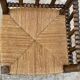 Art Deco turned wood straw corner armchair