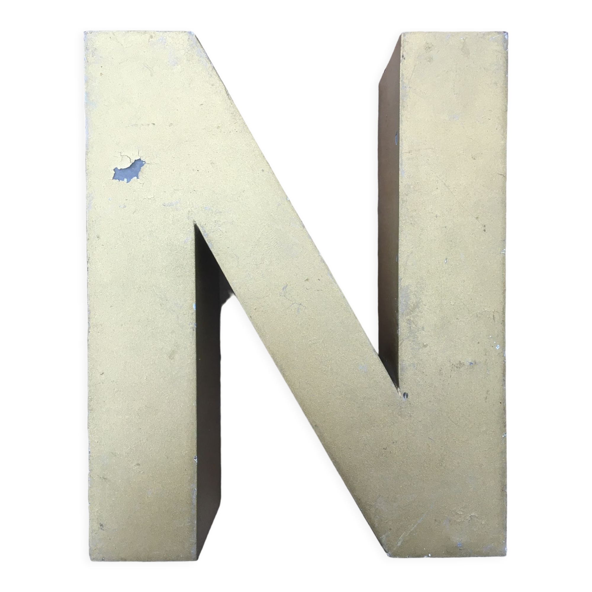 Golden vintage sign letter N