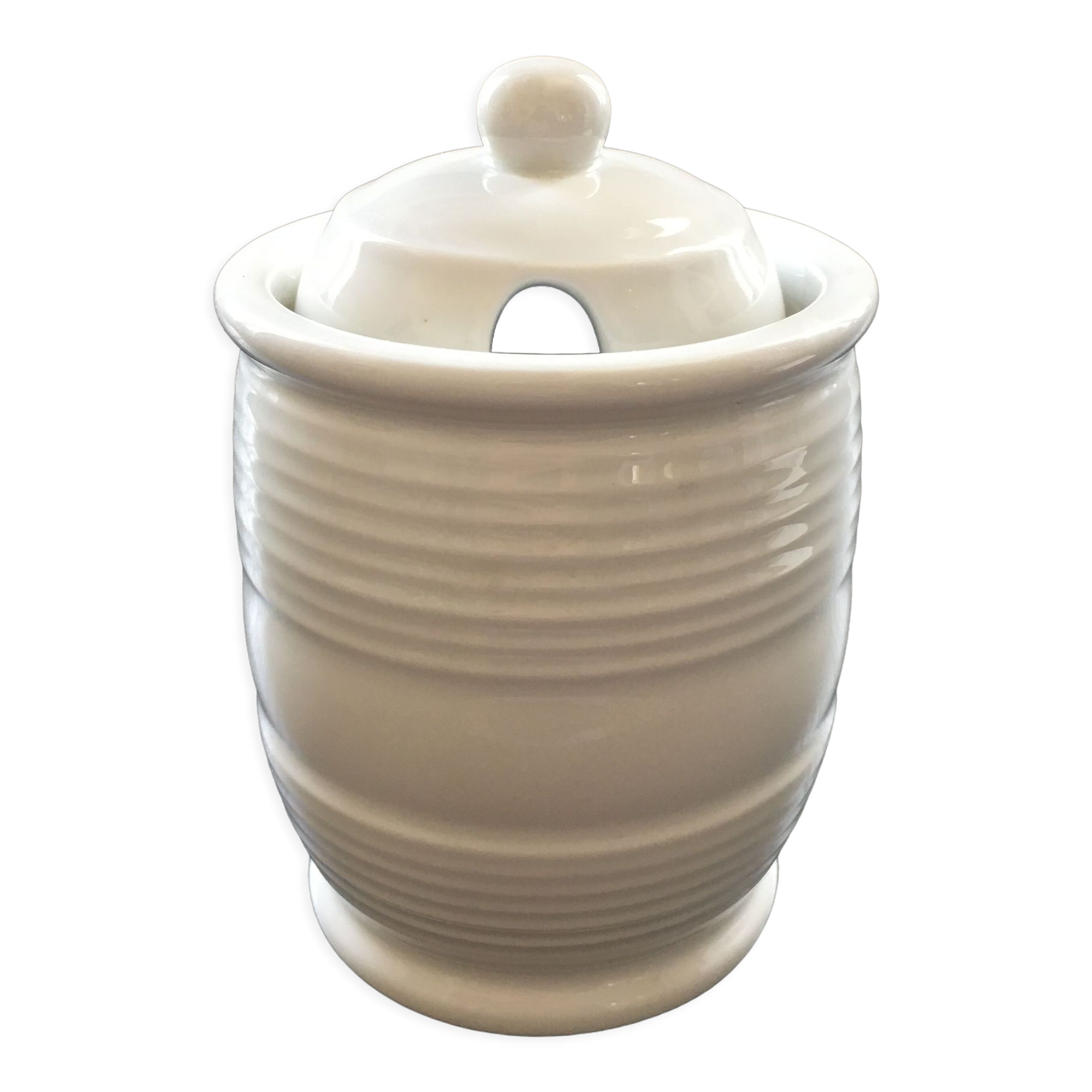 White condiment jar