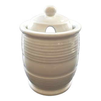 White condiment pot