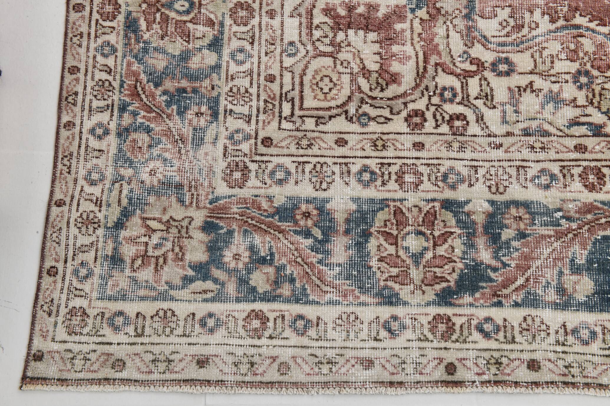 7x11 Vintage Soft Red & Blue Vintage Area Rug, 205x344 Cm