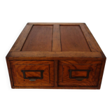 Vintage 2-drawer oak filing cabinet