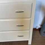 Vintage chest of drawers restored in white painted wood
