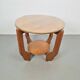 Table d'appoint en chêne rond de style Art Déco, années 1930