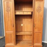 Library cabinet Art Deco columns with godrons