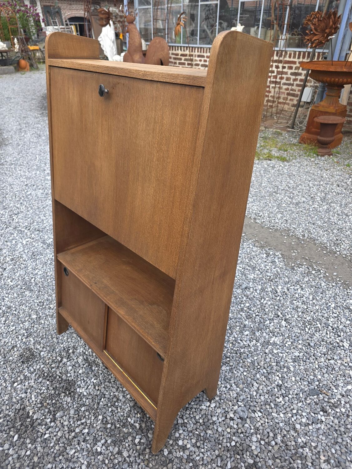 Bureau secrétaire scandinave en chêne des années 60