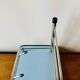 Vintage wall-mounted coat rack in wood and chrome metal with mirror