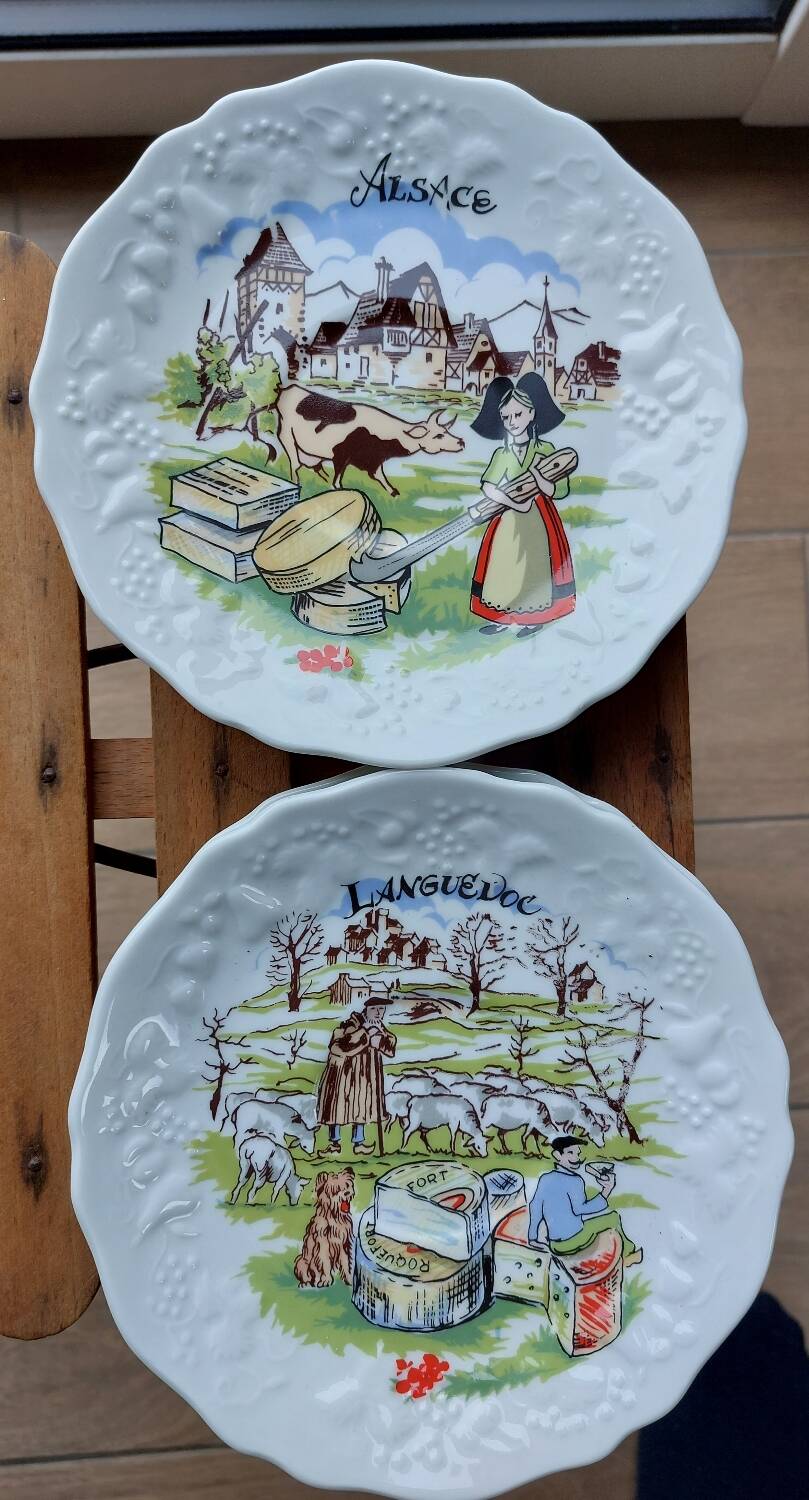Old porcelain cheese plates