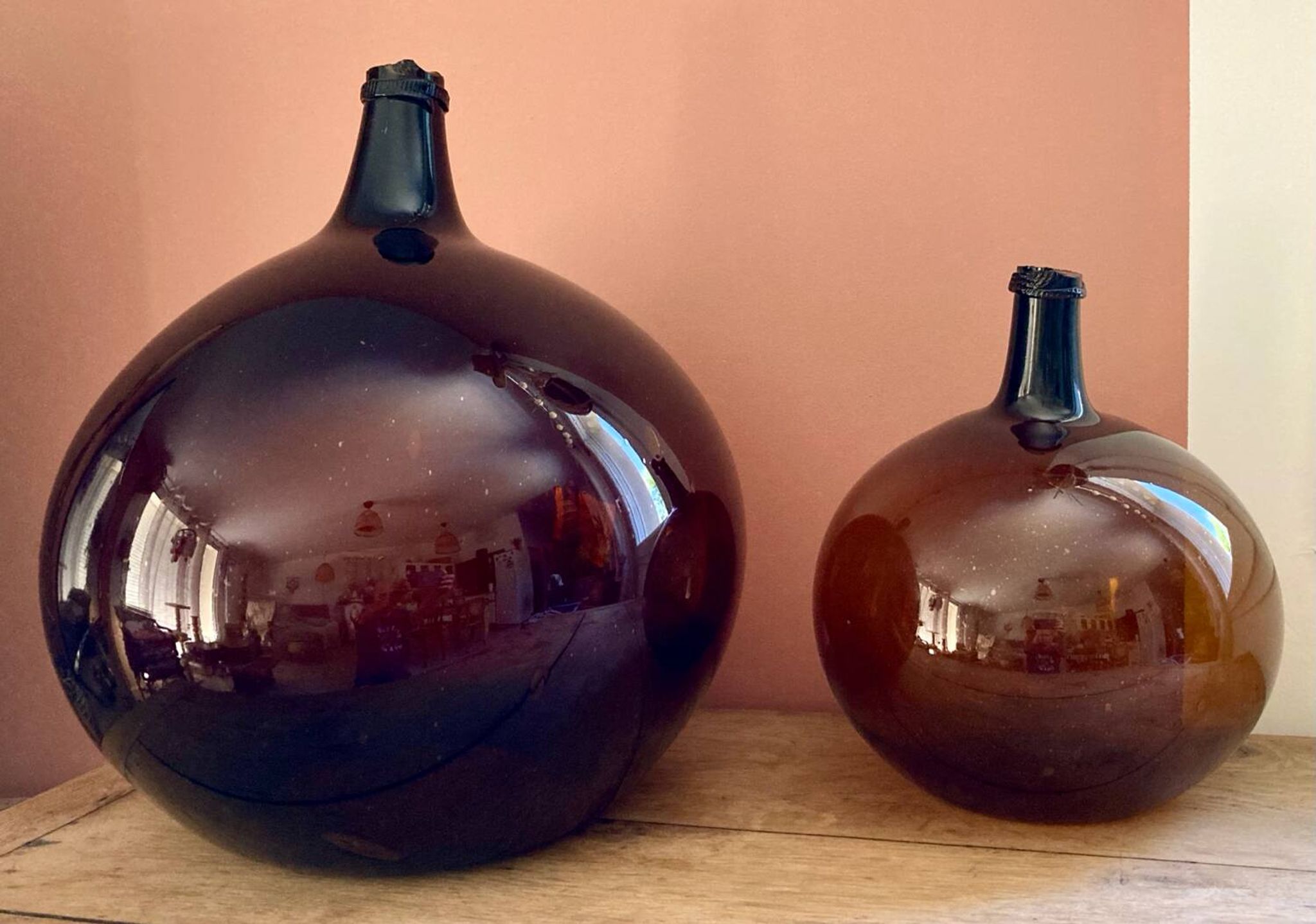 Dame-jeanne ancienne ambrée 25-30L