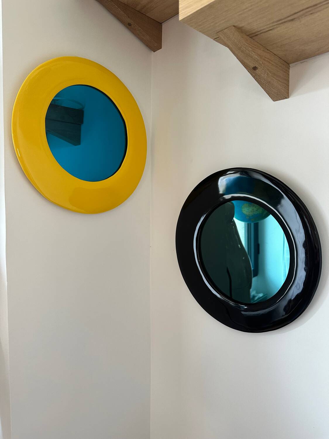 Set of 2 ceramic mirrors Brigitte de Bazelaire Sentou edition