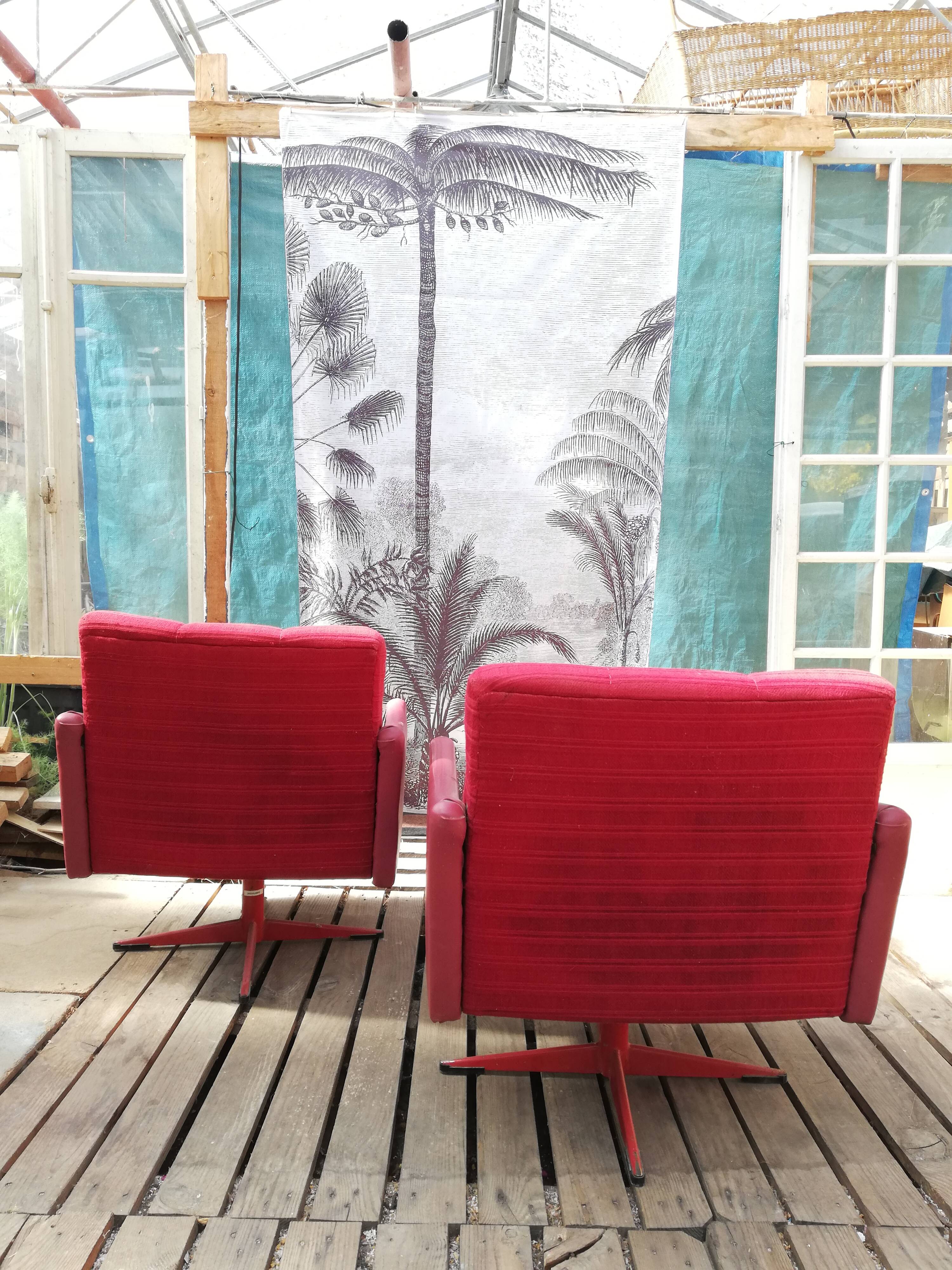 Pair of swivel chairs