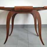 Art deco side table in mirror & walnut 1940