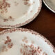 4 antique flat plates from Hte Boulenger et Cie in sepia ironstone, Lucie model.