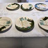 6 old Salins asparagus plates