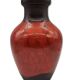 Red ceramic vase
