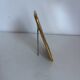 Vintage 1960 barber mirror, shaving or travel, gold and blue - 16 x 11 cm