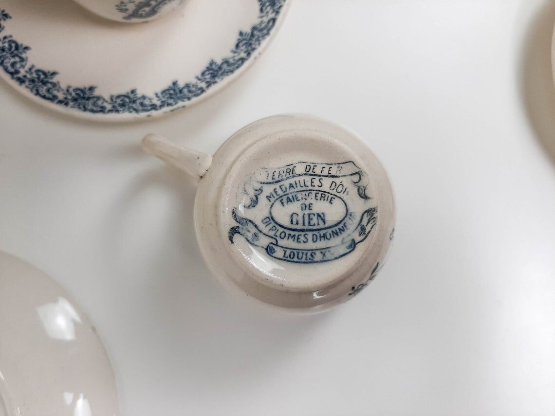 Tea service Louis XV in Earth of Gien Iron Earth