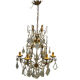 Large Gilded Florentine Tole and Crystal Chandelier, 1950s