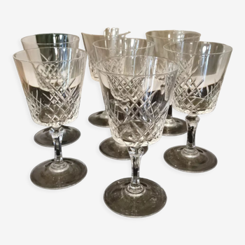 7 verres à eau cristal d'Arques modèle Saumur