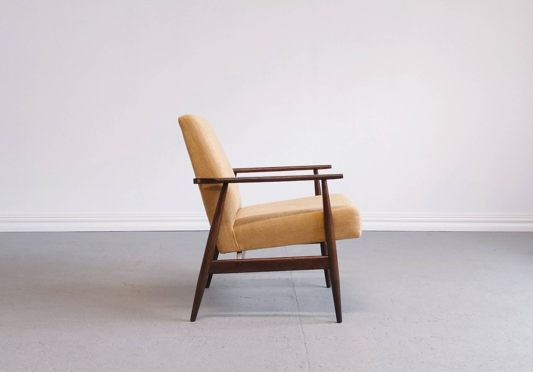 1960 Henryk Lis Mid Century Armchair in Yellow