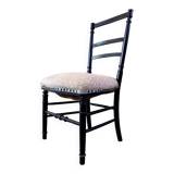 Napoleon III chair in blackened wood and gray cotton