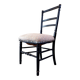Napoleon III chair in blackened wood and gray cotton