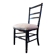 Napoleon III chair in blackened wood and gray cotton