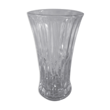Medium vase structured chiseled transparent glass