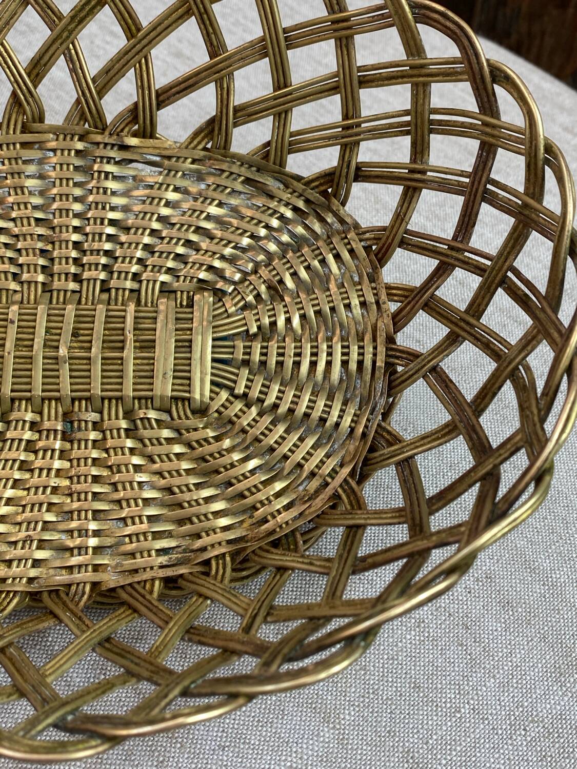 Brass woven basket