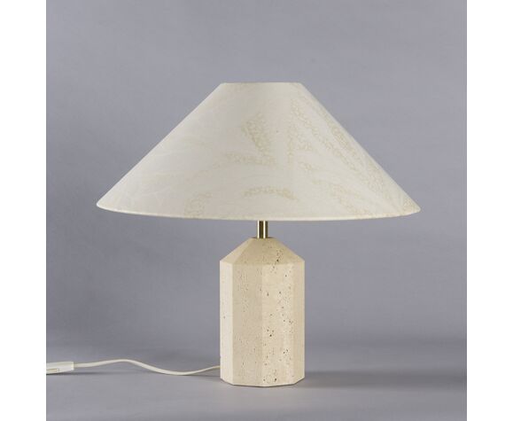 Lampe de table italienne en travertin