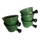 Set of 5 cups in green glazed clay Dieulefit 1960