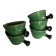 Set of 5 cups in green glazed clay Dieulefit 1960