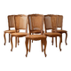 Set of 6 Louis XV chairs in wood and caning.