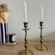 Pair of vintage solid brass chandeliers