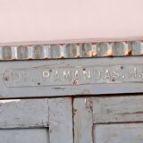 Old original grey-blue patina burmese teak sideboard