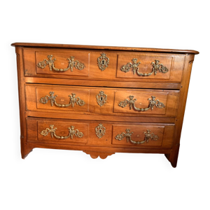 Commode en noyer blond à trois