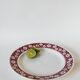 Large round dish saint amand outlines burgundy flowers 1950