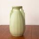 Art Deco vase in fine apple green earthenware, Sarreguemines.