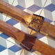 Pair of vintage wooden skis 192 cm