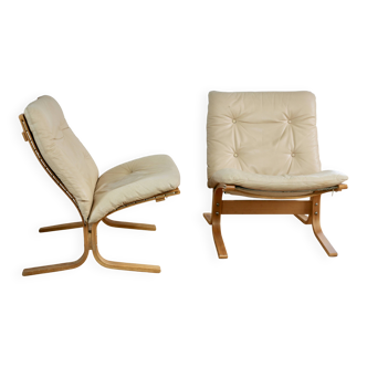 Paire de chauffeuses Siesta, Ingmar Relling, Westnofa, Norvège, années 70