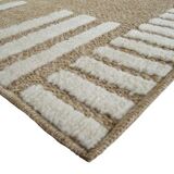 Beige jute rug with white relief 190x290 cm