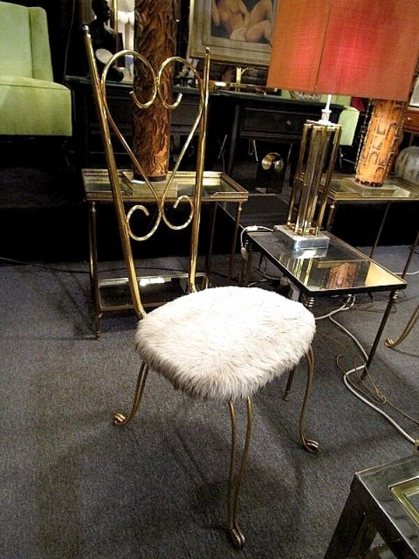 Paire de chaises laiton 1950
