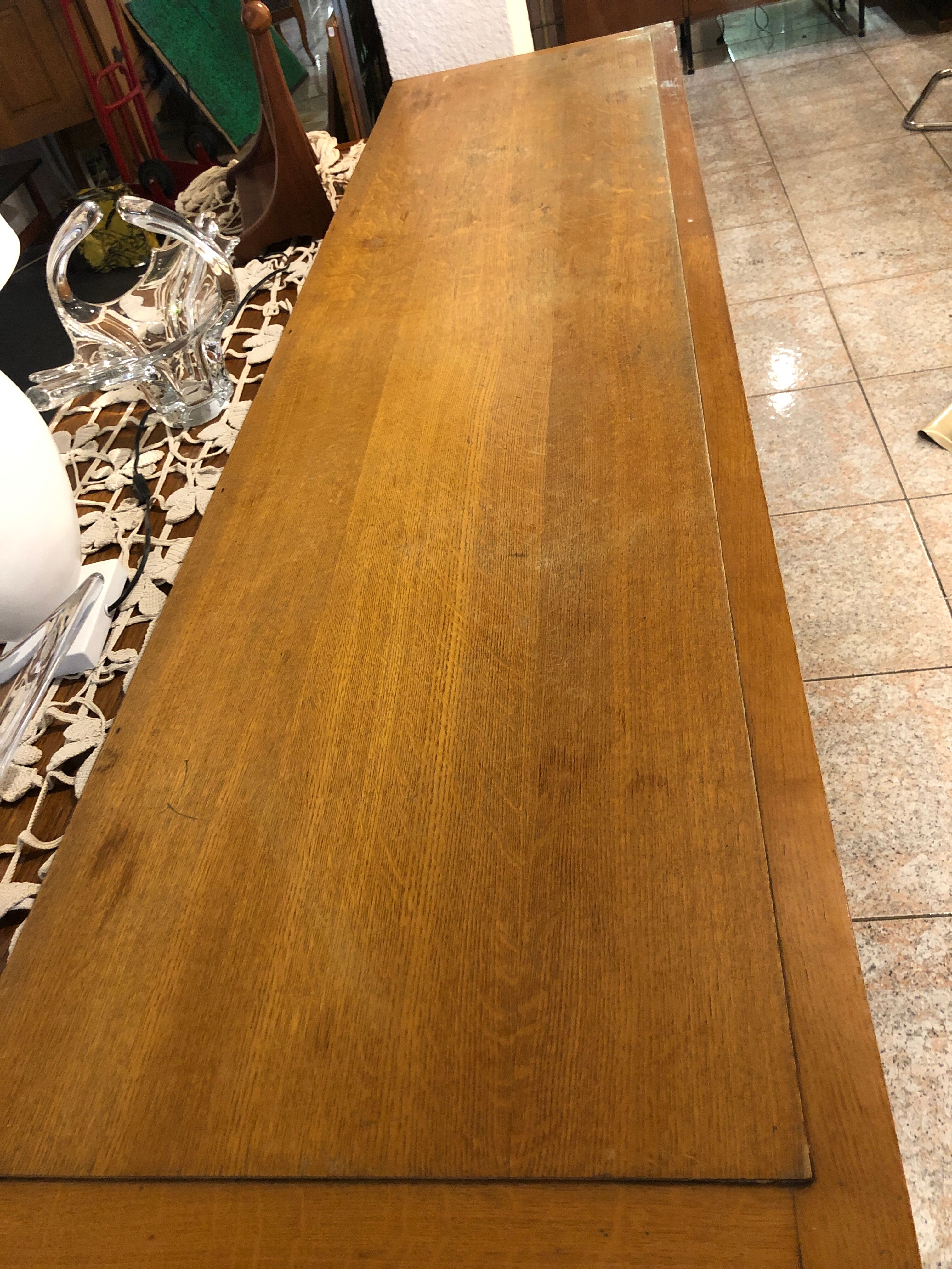 Oak buffet compass feet